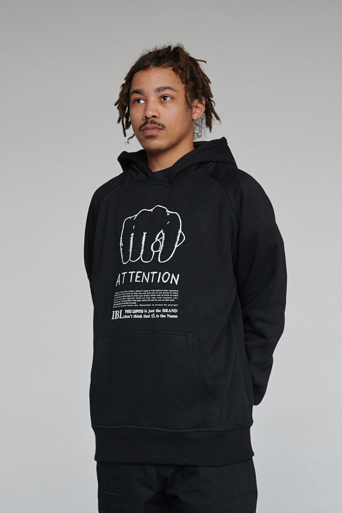 ATTENTION CLUB  BLACK HOODIE