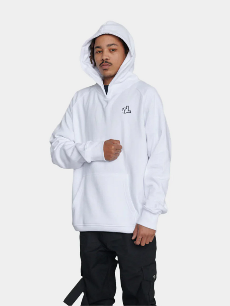 WHITE YL LOGO CLUB HOODIE