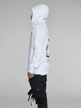 WHITE YL LOGO CLUB HOODIE