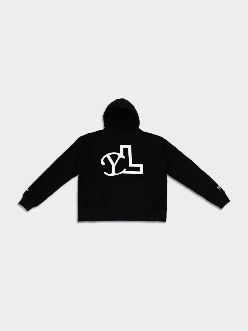 BLACK YL LOGO HOODIE – YVES LUPITU