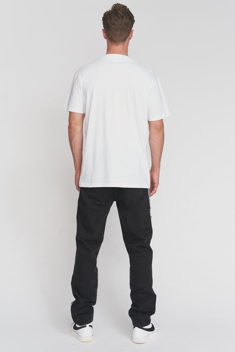 PIQUE YLUPITU LOGO WHITE T SHIRT - YVES LUPITU