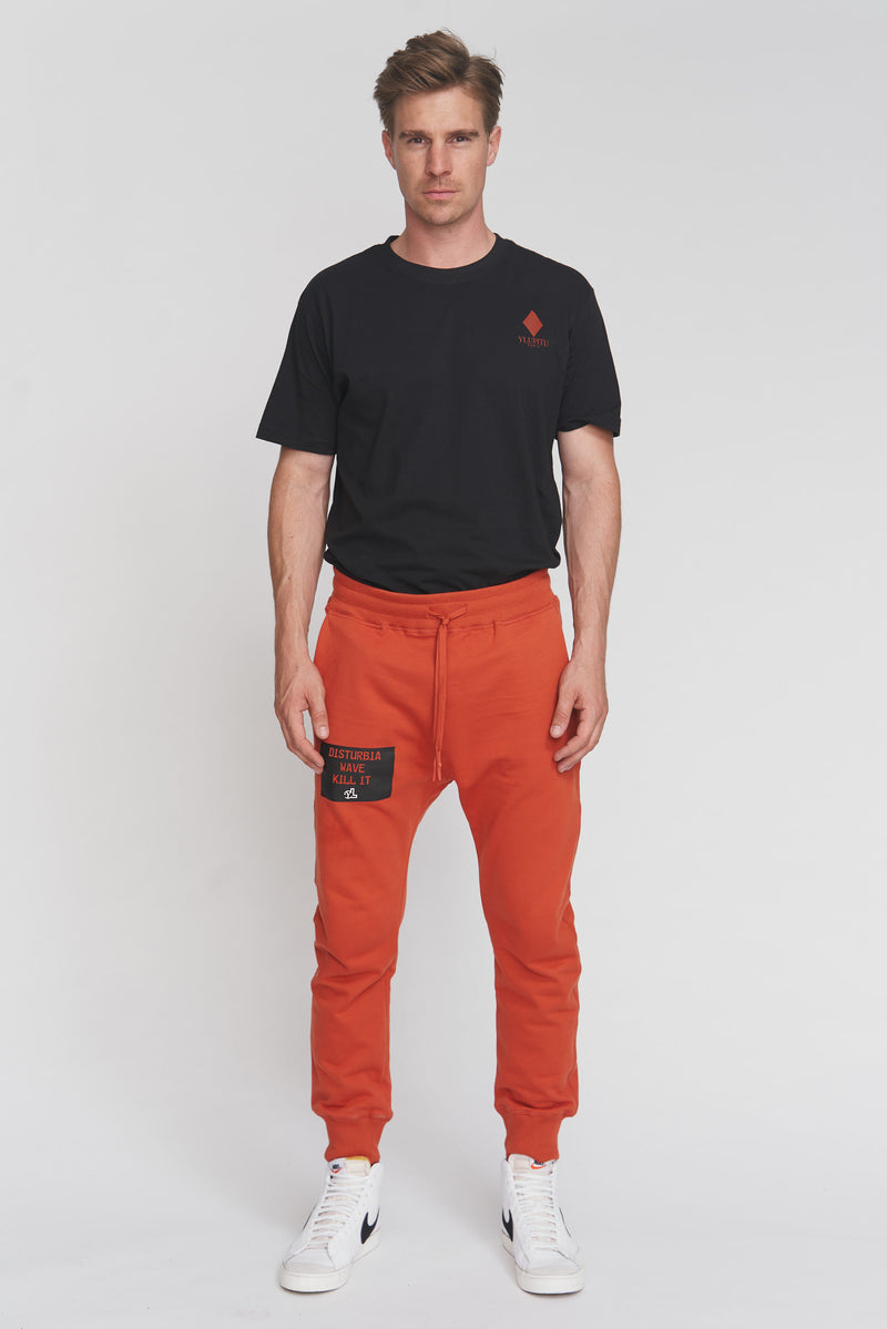 RED DISTURBIA WAVE SWEAT PANT - YVES LUPITU