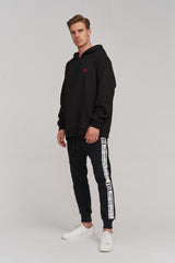 RED YL LOGO HOODIE BLACK - YVES LUPITU