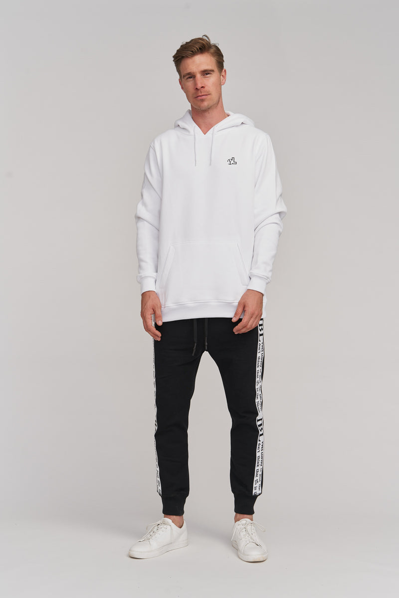 WHITE HOODIE YL SMALL - YVES LUPITU