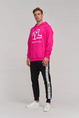 PINK YL LOGO HOODIE - YVES LUPITU