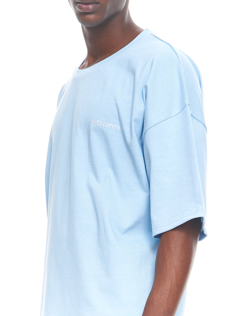 LIGHT BLUE OVERSIZE YVES LUPITU TEE - YVES LUPITU