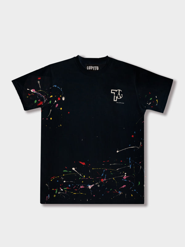 PAINTED YL LOVE BLACK TEE - YVES LUPITU