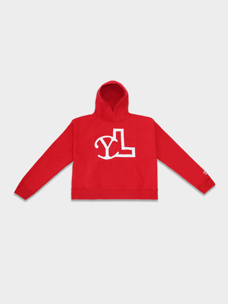 RED YL LOGO HOODIE