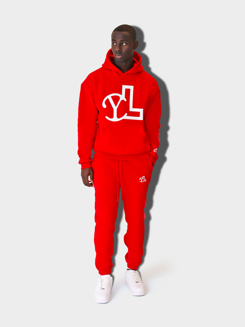 RED YL LOGO HOODIE