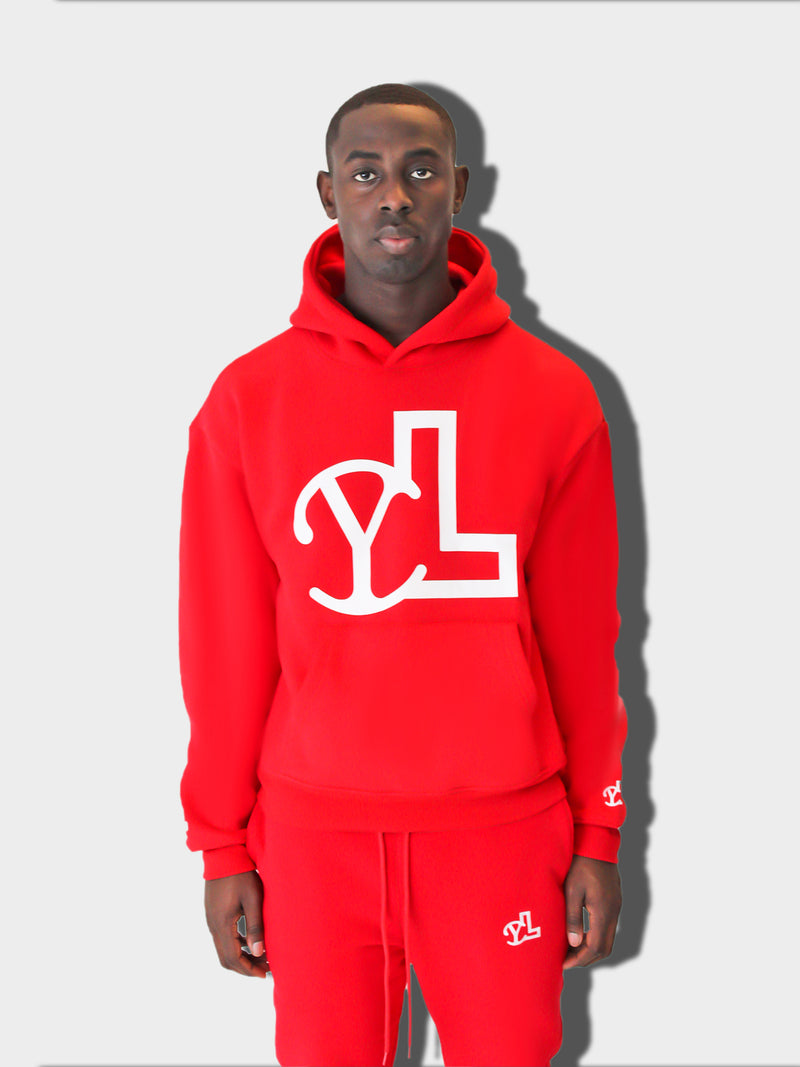 RED YL LOGO HOODIE