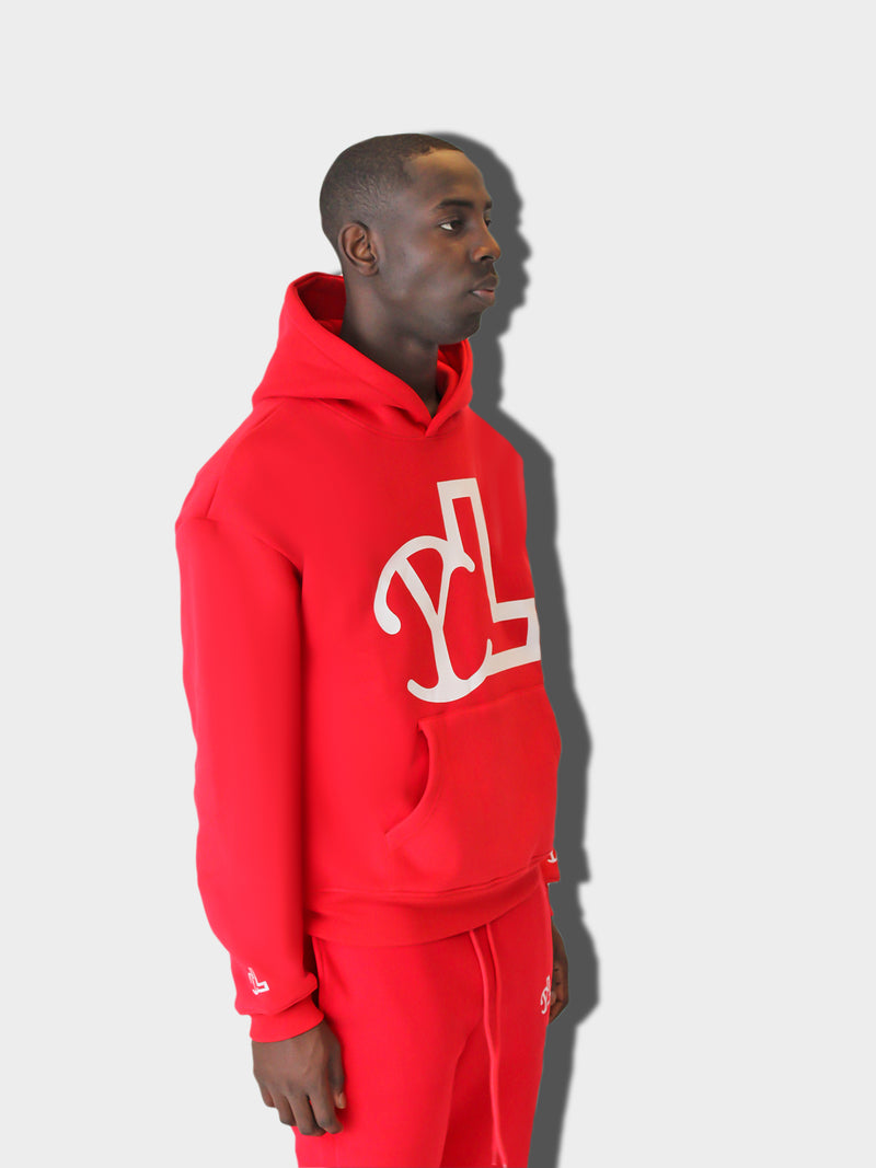 RED YL LOGO HOODIE