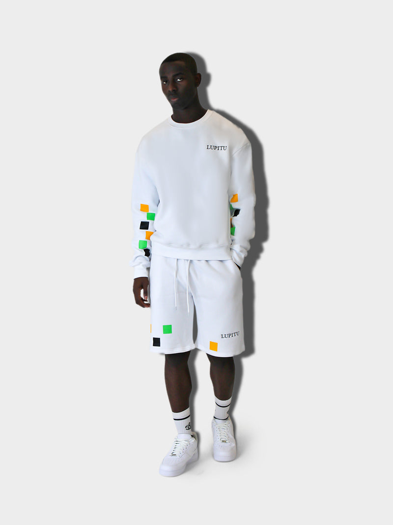 WHITE LUPITU PUZZLE SWEATER