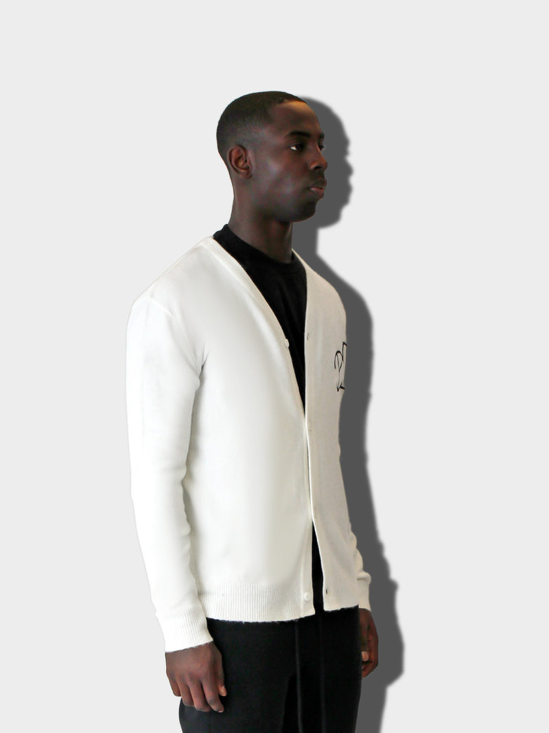 WHITE YL CARDIGAN