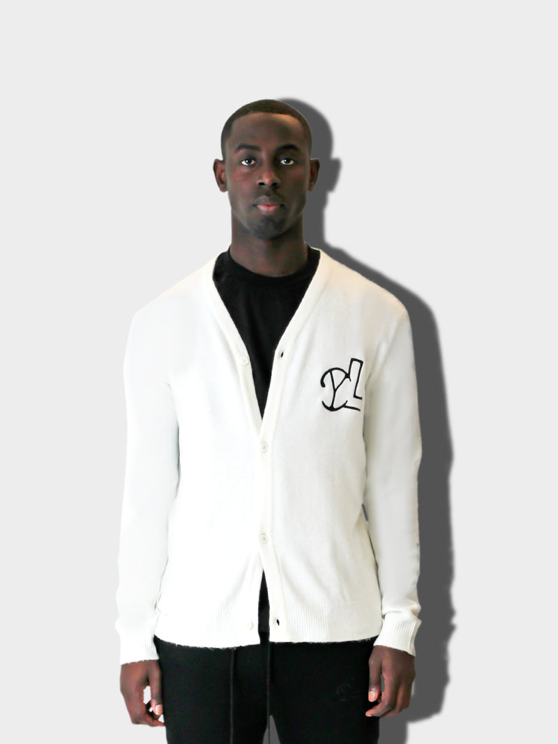 WHITE YL CARDIGAN