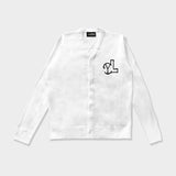 WHITE YL CARDIGAN