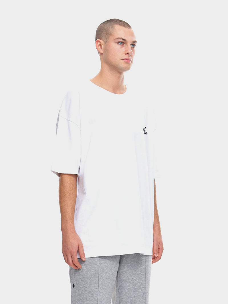 WHITE YL OVERSIZE TEE